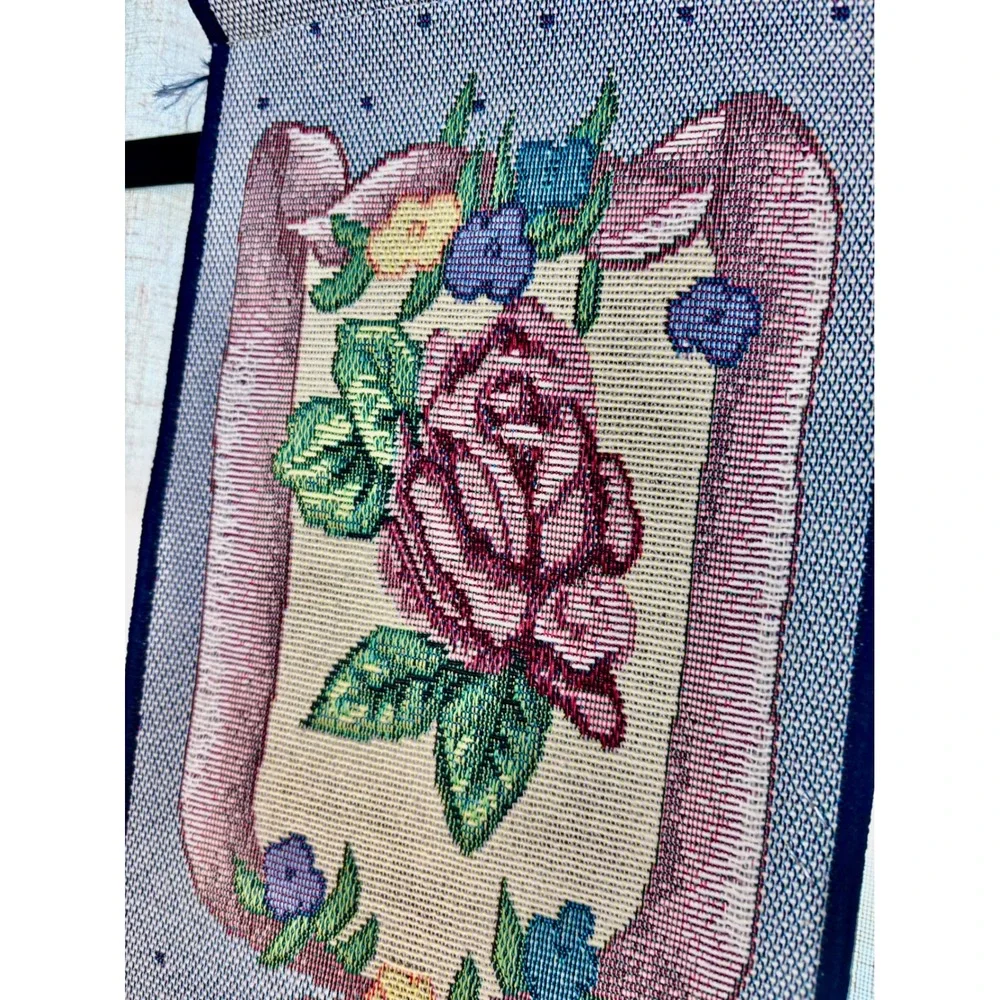 Manual Woodworkers Weavers Mother Bell Pull Floral Tapestry Wall Hanging 6.75x41